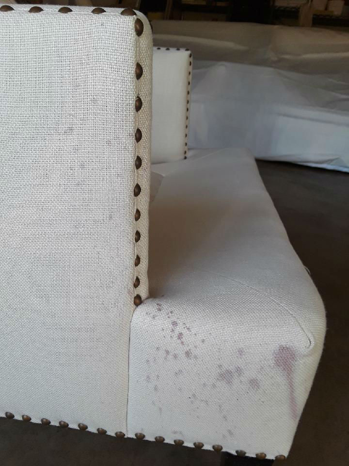 Cleaning Red Wine on White Linen Chair - Cleaning Company