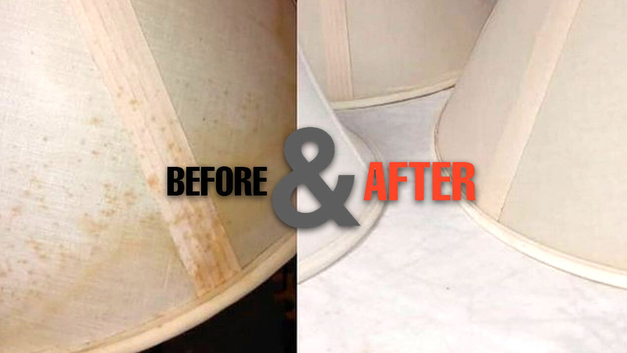 lampshade cleaning before and after