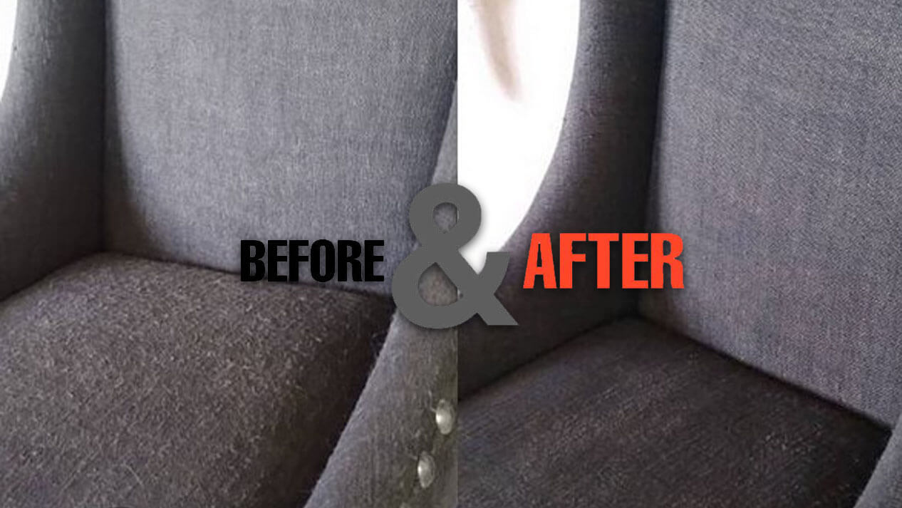removing cat hair from chair before and after