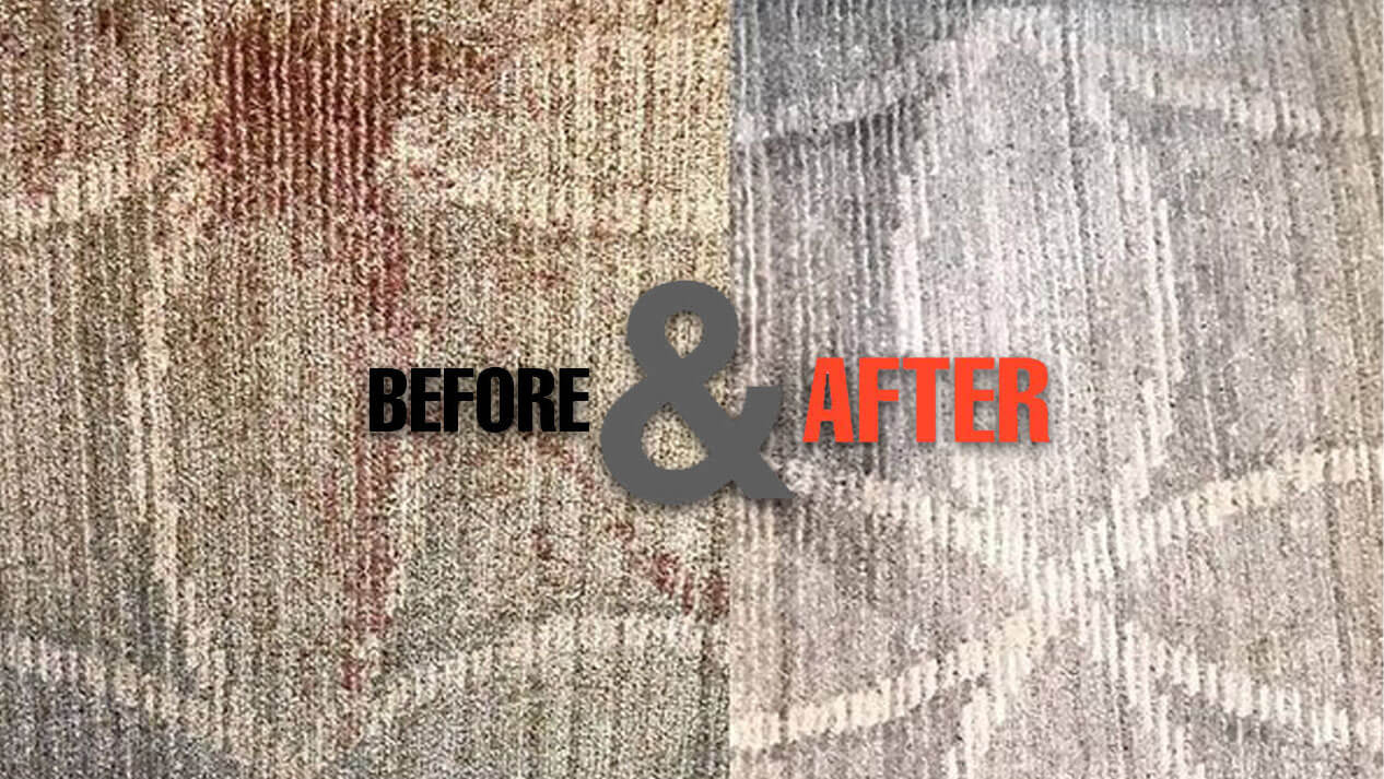 removing blood stain from carpet before and after